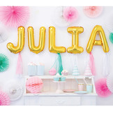 Letter en cijfer folieballonnen goud 35 cm