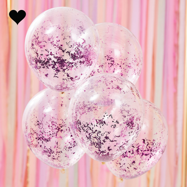 Confetti ballonen lila Mix it Up (5st) Ginger Ray