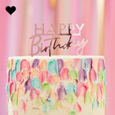 Taarttopper Happy Birthday acryl roze Mix it Up Ginger Ray