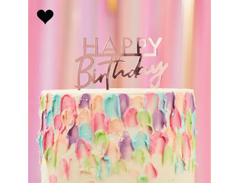 Taarttopper Happy Birthday acryl roze Mix it Up Ginger Ray