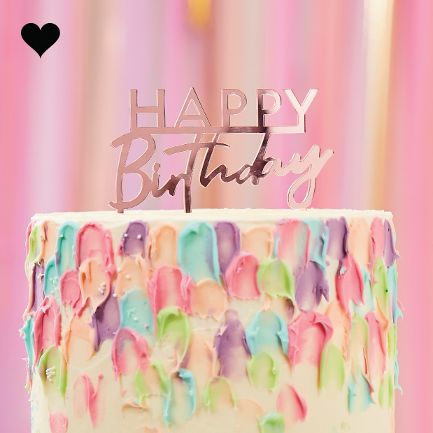 Taarttopper Happy Birthday acryl roze Mix it Up Ginger Ray
