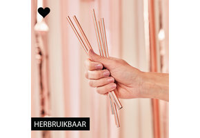 Rietjes metaal roségoud Mix it Up (5st) Ginger Ray