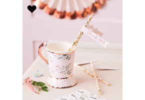 Papieren rietjes met vlag Let's Partea (20st) Ginger Ray