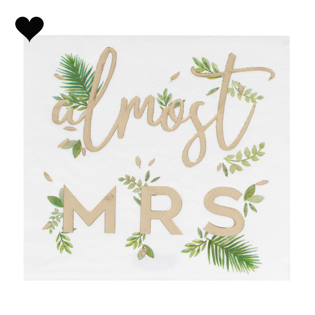 Servetten Almost Mrs Botanical Hen (16st) Ginger Ray