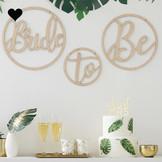 Houten hangers Bride To Be Botanical Hen (3st) Ginger Ray