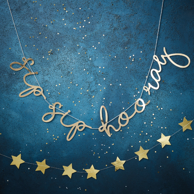 Slinger Sip Sip Hooray Gold Christmas Ginger Ray