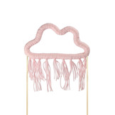 Taarttopper wolk roze katoen