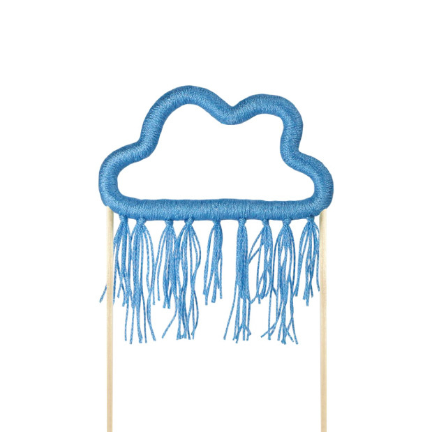 Taarttopper wolk blauw katoen