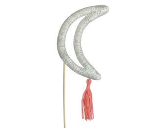 Taarttopper maan met koraal tassel