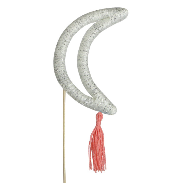 Taarttopper maan met koraal tassel