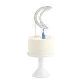 Taarttopper maan met blauwe tassel