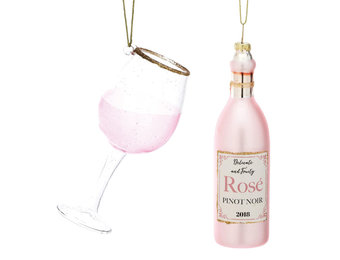 Kersthangers rosé en glas (2st) Sass & Belle