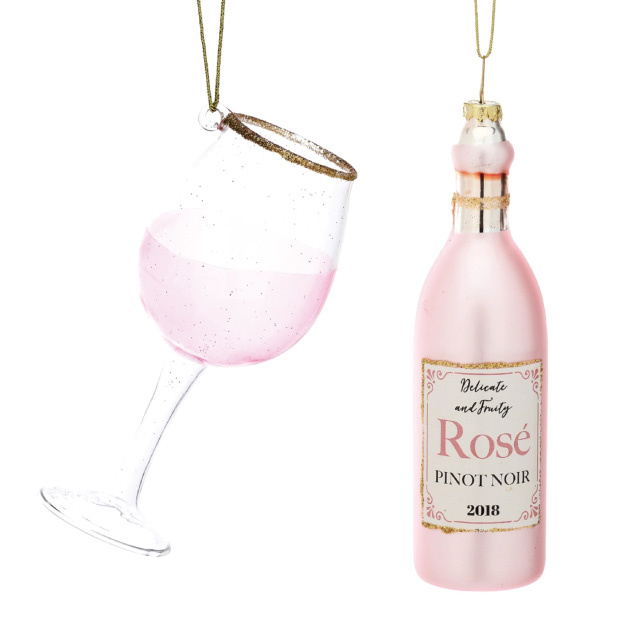 Kersthangers rosé en glas (2st) Sass & Belle