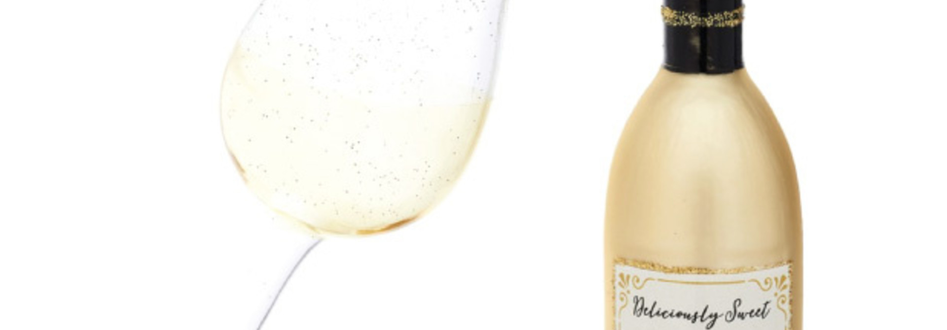 Kersthangers fles witte wijn en glas (2st) Sass & Belle