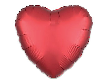 Folieballon satin luxe hart rood (43 cm)