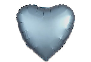 Folieballon satin luxe hart staalblauw (43 cm)