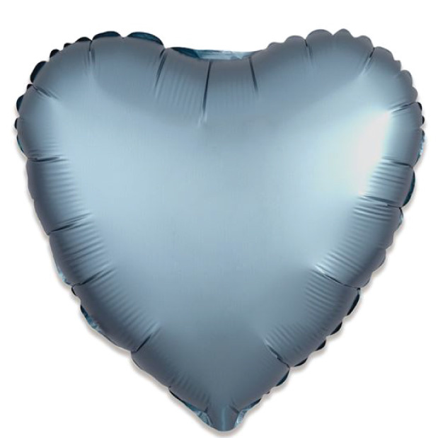 Folieballon satin luxe hart staalblauw (43 cm)
