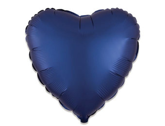 Folieballon satin luxe hart navy (43 cm)