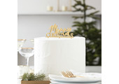 Taarttopper Merry Christmas acryl goud Ginger Ray