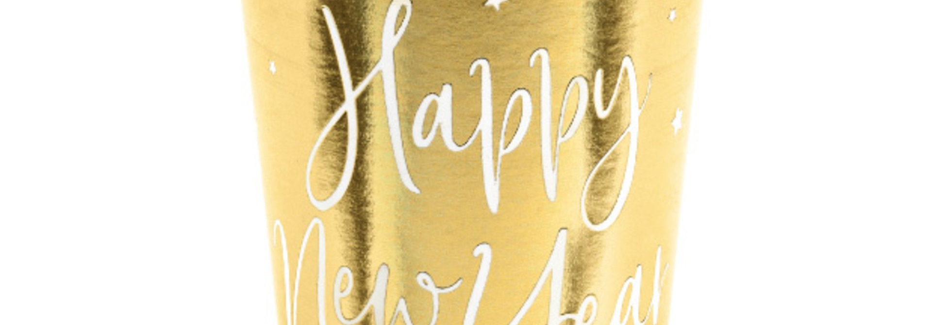 Bekertjes Happy New Year goud (6st)