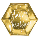 Bordjes Happy New Year goud (6st)