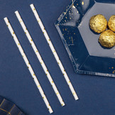 Papieren rietjes sterren goud (10st)