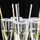 Papieren rietjes sterren goud (10st)