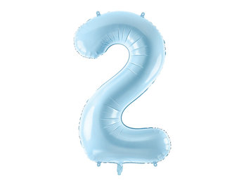 Folie cijferballon 2 lichtblauw (86 cm)