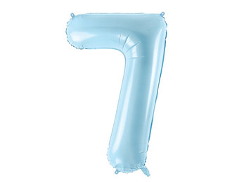 Folie cijferballon 7 lichtblauw (86cm)