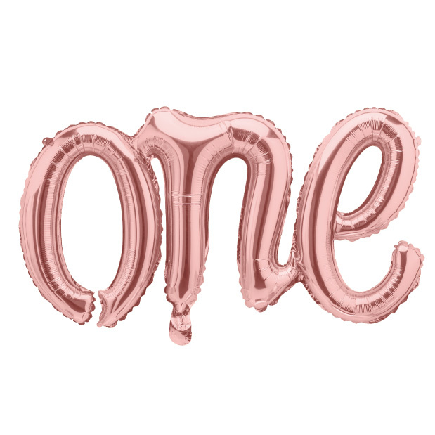 Folieballon ONE rosegoud (66cm)