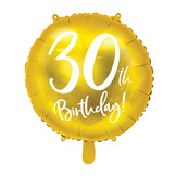 Folieballon 30th Birthday goud (45cm)