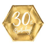 Borden 30th Birthday goud (6st)