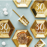 Borden 30th Birthday goud (6st)