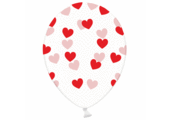 Transparante ballonnen harten rood (6st)