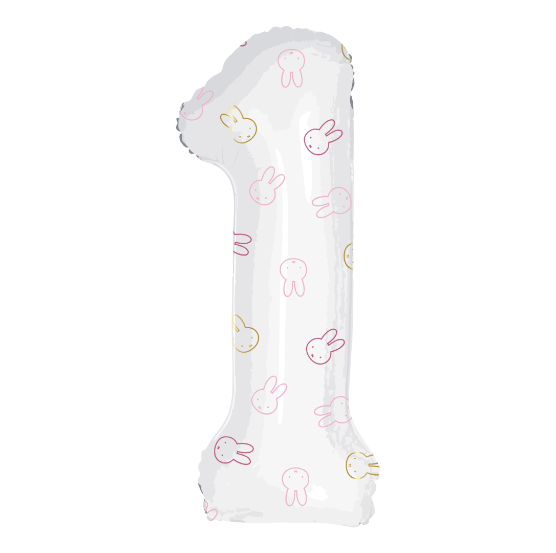 Cijferballon 1 Nijntje First Birthday Roze (106cm) - Nijntje Feestartikelen