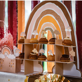 Centerpiece Rainbow Love roze-goud