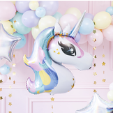 Unicorn folieballon pastel (90 cm)