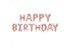 Happy birthday folieballonslinger roségoud