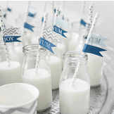 Papieren rietjes met stickers (20st) Delight Department