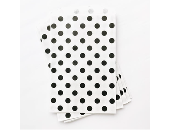 Traktatiezakjes zwart polka dot (12st)