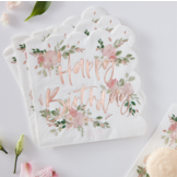 Servetten Happy Birthday Ditsy Floral (16st) Ginger Ray