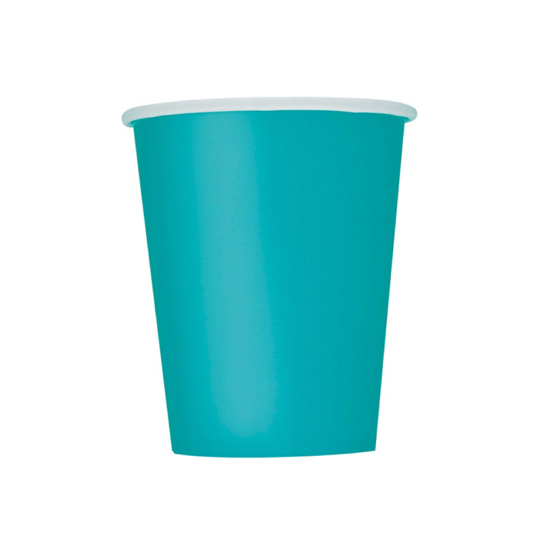 Papieren bekers teal (14st)