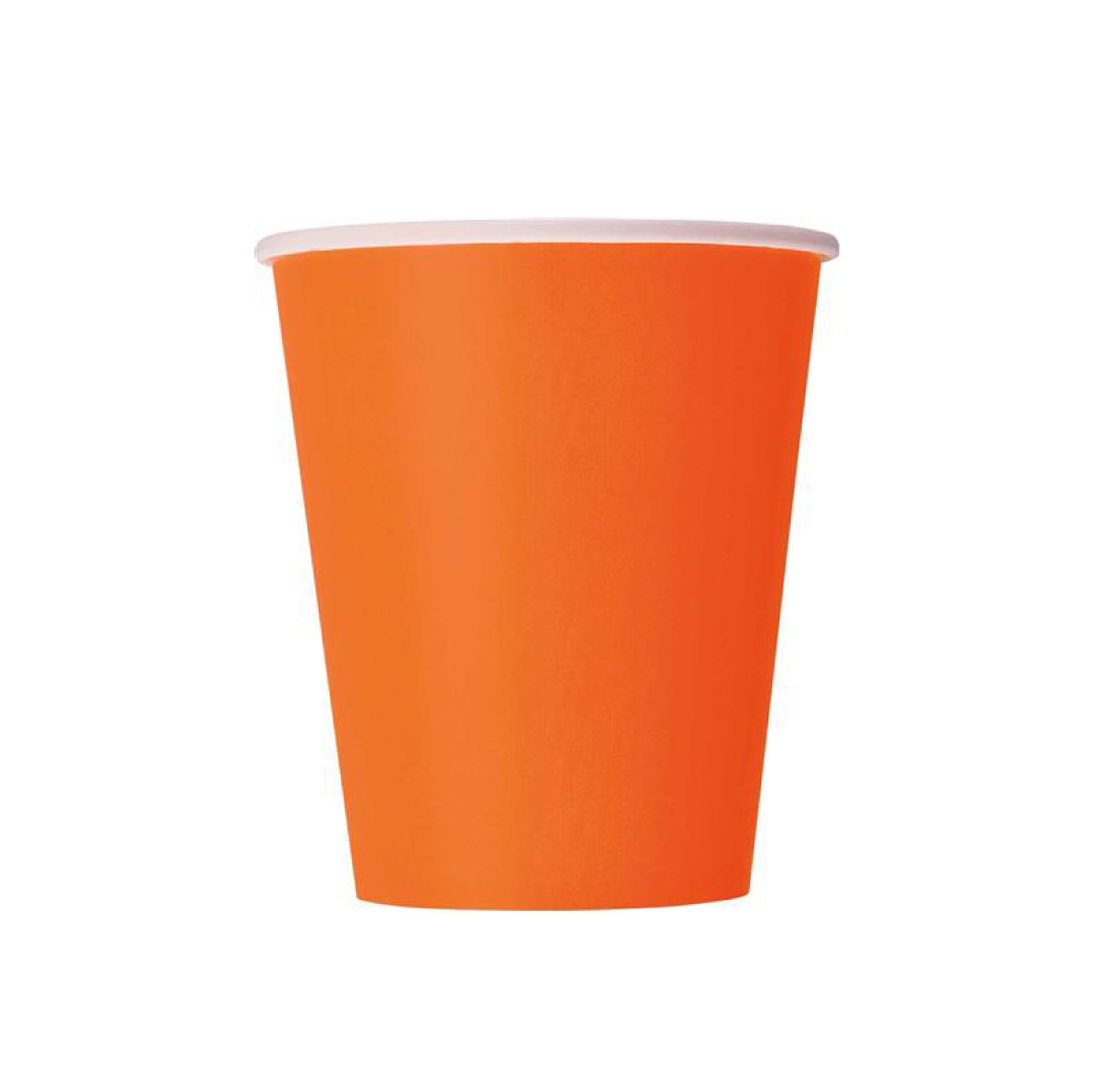 Papieren bekers oranje (14st)