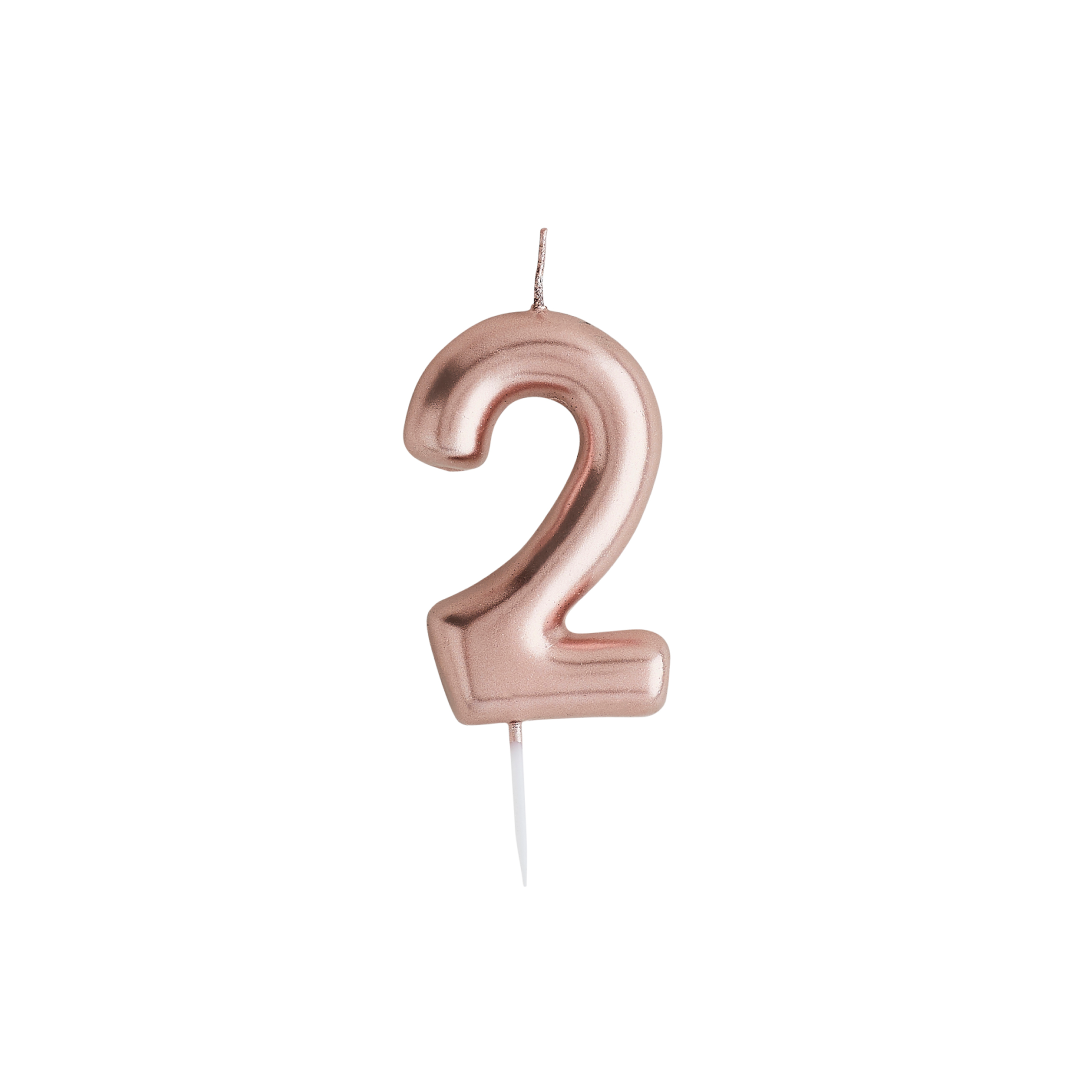 Kaars 2 jaar roségoud Hootyballoo
