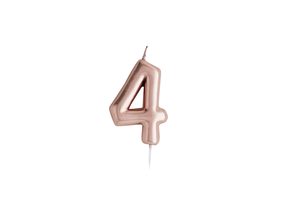 Kaars 4 jaar roségoud Hootyballoo