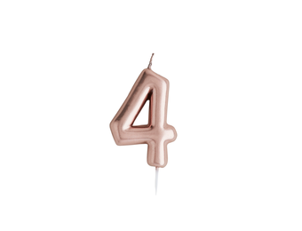 Kaars 4 jaar roségoud Hootyballoo