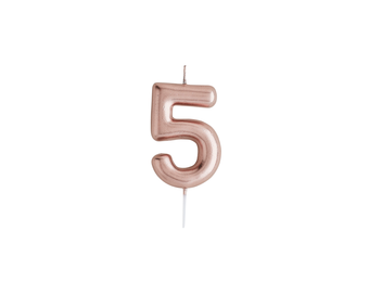 Kaars 5 jaar roségoud Hootyballoo