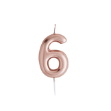 Kaars 6 jaar roségoud Hootyballoo