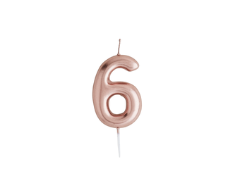 Kaars 6 jaar roségoud Hootyballoo