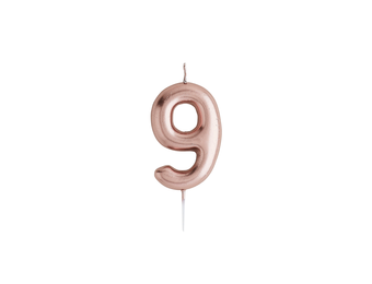 Kaars 9 jaar roségoud Hootyballoo